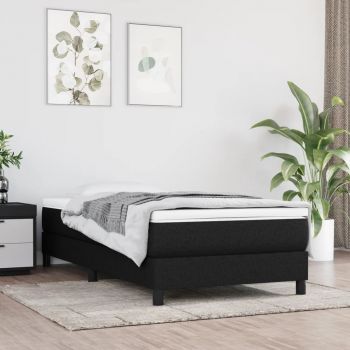 vidaXL Cadru de pat continental, negru, 80x200 cm, material textil