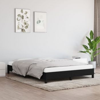 vidaXL Cadru de pat, negru, 140x190 cm, material textil