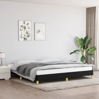 vidaXL Cadru de pat, negru, 200x200 cm, material textil