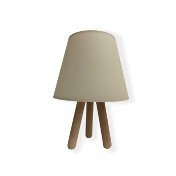 Lampa de masa, 203- B- Wood, FullHouse, 22 x 33 cm, 1 x E27, 60W, bej/natural ieftina