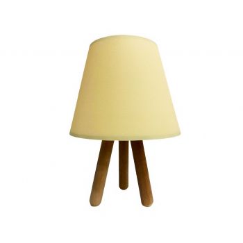 Lampa de masa, 203- K- Wood, FullHouse, 22 x 33 cm, 1 x E27, 60W, crem/natural ieftina