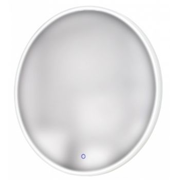 Oglinda rotunda cu iluminare led cu rama din metal argintiu D80cm Mirror