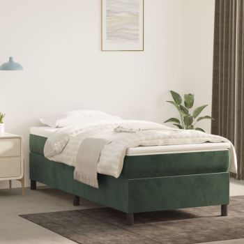 vidaXL Cadru de pat box spring, verde închis, 80x200 cm, catifea