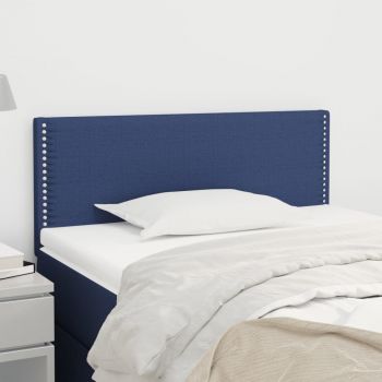 vidaXL Tăblie de pat, albastru, 100x5x78/88 cm, textil