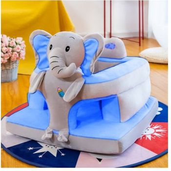Fotoliu de sustinere bebe, din plus, cu placa de burete - Elefant bleu