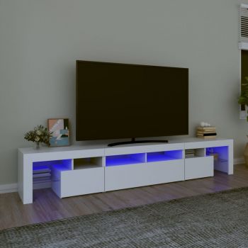 vidaXL Comode TV cu lumini LED, alb2，30x36,5x40
