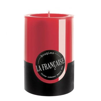Lumanare La Francaise Colorama Cylindre Timeless d 7cm h 10cm 50 ore rosu la reducere