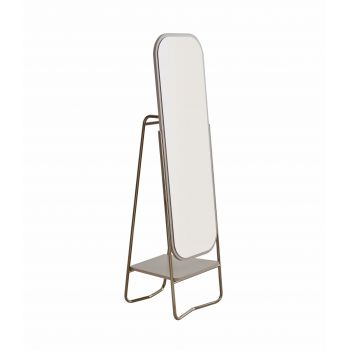 Oglinda decorativa din metal si pal, Nicole Crem / Bronz, l49xA43,5xH163,3 cm