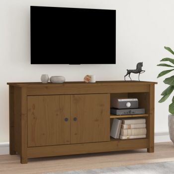 vidaXL Comodă TV, maro miere, 103x36,5x52 cm, lemn masiv de pin