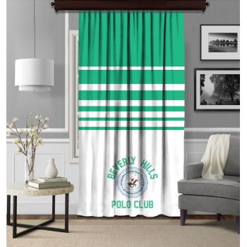 Draperie Beverly Hills Polo Club Crt 11-1 Verde / Alb, 140 x 260 cm