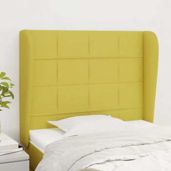 vidaXL Tăblie de pat cu aripioare, verde, 83x23x118/128 cm, textil