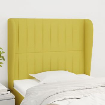vidaXL Tăblie de pat cu aripioare, verde, 83x23x118/128 cm, textil