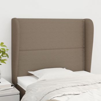 vidaXL Tăblie de pat cu aripioare gri taupe 103x23x118/128 cm textil