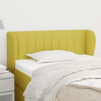 vidaXL Tăblie de pat cu aripioare, verde, 103x23x78/88 cm textil