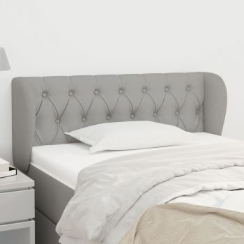 vidaXL Tăblie de pat cu aripioare gri deschis 93x23x78/88 cm textil
