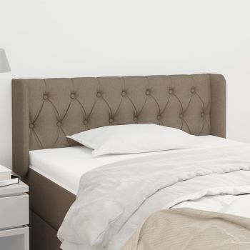 vidaXL Tăblie de pat cu aripioare gri taupe 103x16x78/88 cm textil