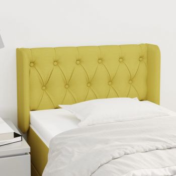 vidaXL Tăblie de pat cu aripioare verde 83x16x78/88 cm textil