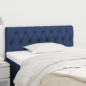 vidaXL Tăblie de pat, albastru, 100x7x78/88 cm, textil