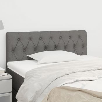 vidaXL Tăblie de pat, gri închis, 100x7x78/88 cm, textil