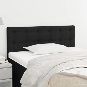 vidaXL Tăblie de pat, negru, 90x5x78/88 cm, textil