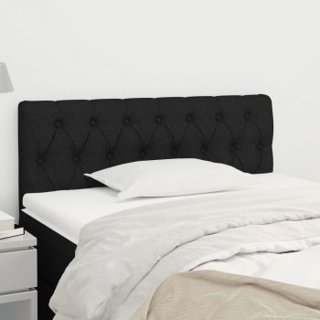 vidaXL Tăblie de pat, negru, 90x7x78/88 cm, textil
