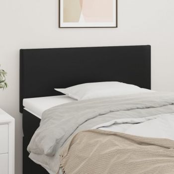 vidaXL Tăblie de pat, negru, 90x5x78/88 cm, piele ecologică