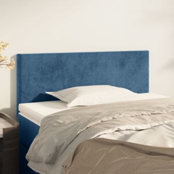 vidaXL Tăblie de pat, albastru închis, 100x5x78/88 cm, catifea