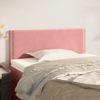 vidaXL Tăblie de pat, roz, 90x5x78/88 cm, catifea