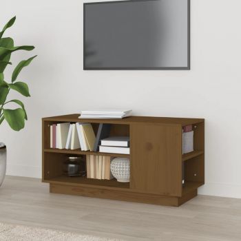 vidaXL Comodă TV, maro miere, 80x35x40,5 cm, lemn masiv de pin