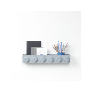 Raft de perete pentru copii LEGO® Sleek, gri