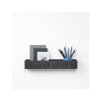 Raft de perete pentru copii LEGO® Sleek, negru