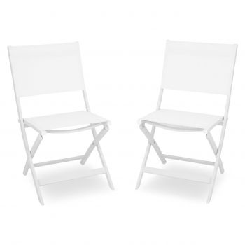Set 2 scaune pliabile, Breeze, L.63 l.50 H.88, aluminiu, alb ieftin