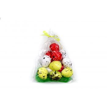 Set oua decorative, pentru Paste, 12 bucati, Multicolor