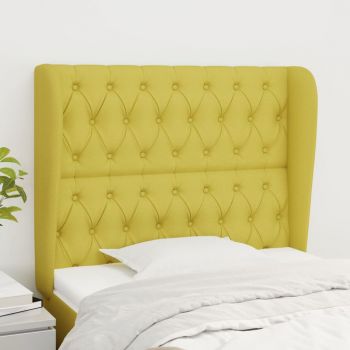vidaXL Tăblie de pat cu aripioare, verde, 103x23x118/128 cm, textil