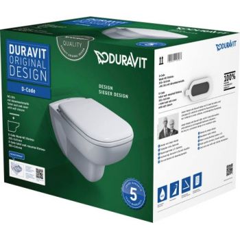 Set vas WC suspendat Duravit D-Code Rimless si capac inchidere lenta la reducere