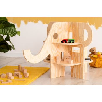 Bibliotecă pentru copii în decor de pin în culoare naturală 90x60 cm Elephant - Adeko