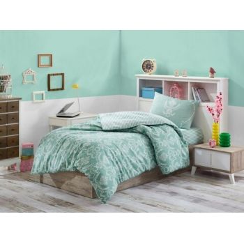 Lenjerie de pat pentru o persoana, Eponj Home, Pure 143EPJ01654, 2 piese, amestec bumbac, multicolor