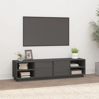 vidaXL Comodă TV, gri, 156x40x40 cm, lemn masiv de pin