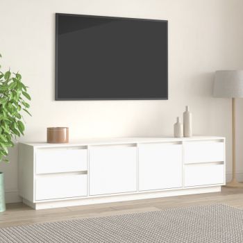 vidaXL Comodă TV, alb, 176x37x47,5 cm, lemn masiv de pin