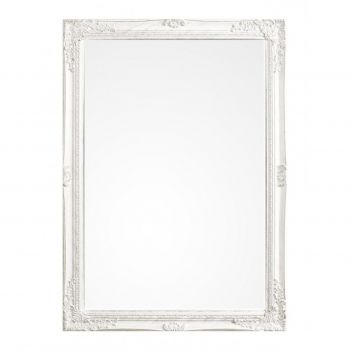 Oglinda decorativa, Miro, Bizzotto, 72x102 cm, lemn de paulownia, alb