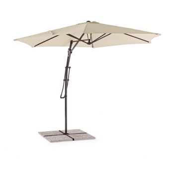 Umbrela pentru gradina / terasa, Sorrento, Bizzotto, Ø 300 cm, stalp Ø 48 mm, otel/poliester, natural