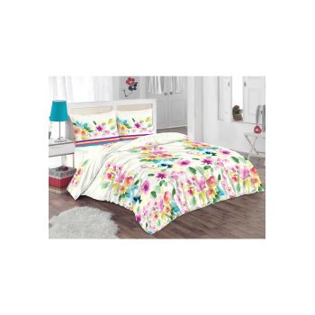 Lenjerie de pat WaterColor - pentru doua persoane - bumbac satinat - 205TC - Multicolor