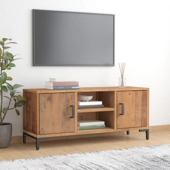 vidaXL Comodă TV, maro, 110x35x48 cm, lemn de pin masiv