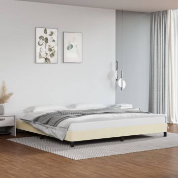 vidaXL Cadru de pat, crem, 200x200 cm, piele ecologică