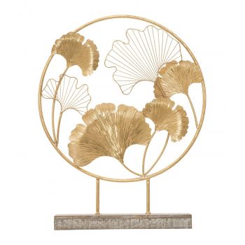 Decoratiune Little Leaf, Mauro Ferretti, 50x12.5x64 cm, fier, auriu