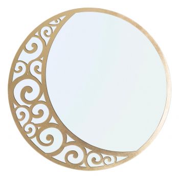 Oglinda decorativa Luna Astratta, Mauro Ferretti, Ø 72 cm, fier, auriu ieftina