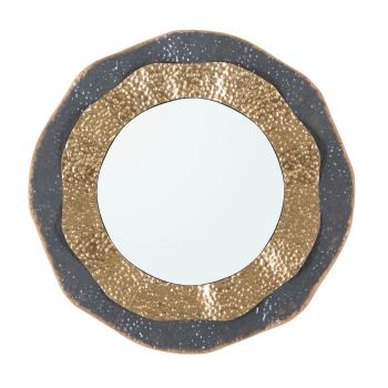 Oglinda decorativa Shai Dark, Mauro Ferretti, 65.5 cm, fier, auriu ieftina