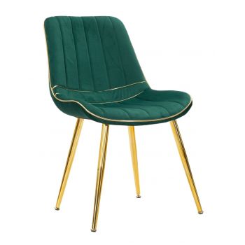 Set 2 scaune Paris, Mauro Ferretti, lemn de pin/poliester, verde/auriu la reducere