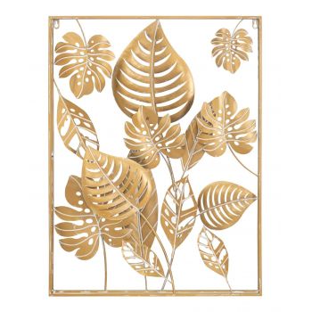 Decoratiune de perete Jungle Rectangle, Mauro Ferretti, 60x80 cm, fier, auriu