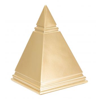 Decoratiune Piramid Gold, Mauro Ferretti, 11.5x11.5x15.5 cm, polirasina, auriu la reducere
